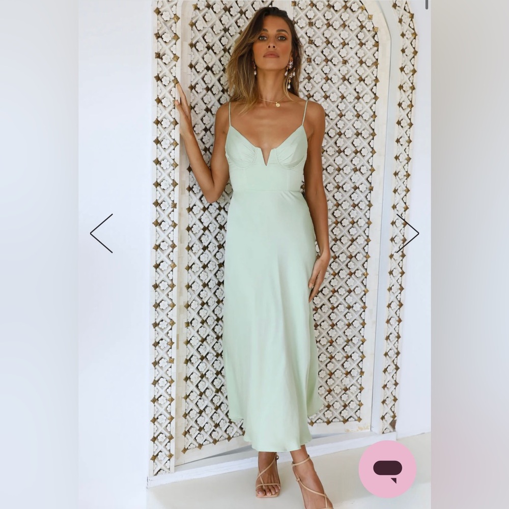 Private Kiss Midi Dress Avocado - Hello Molly